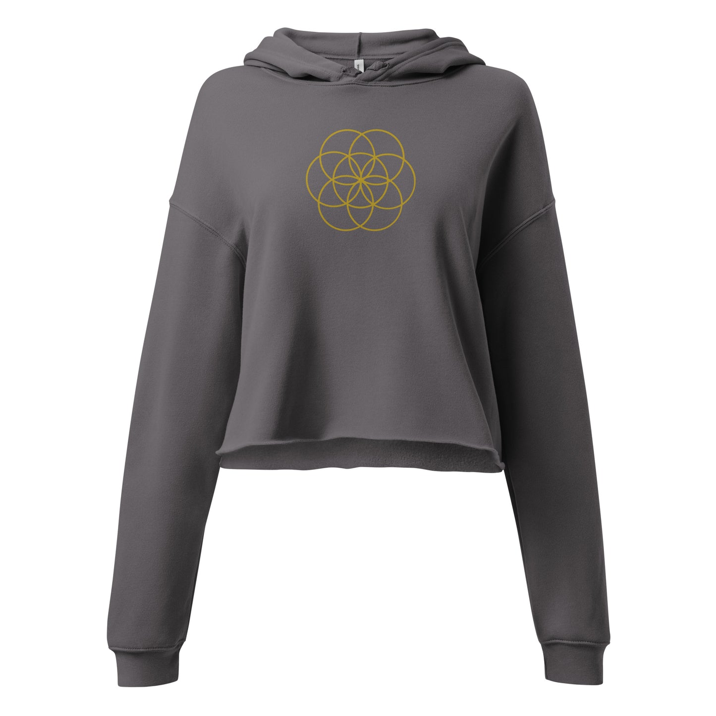 Crop Hoodie + Flower of Life Design in Gold